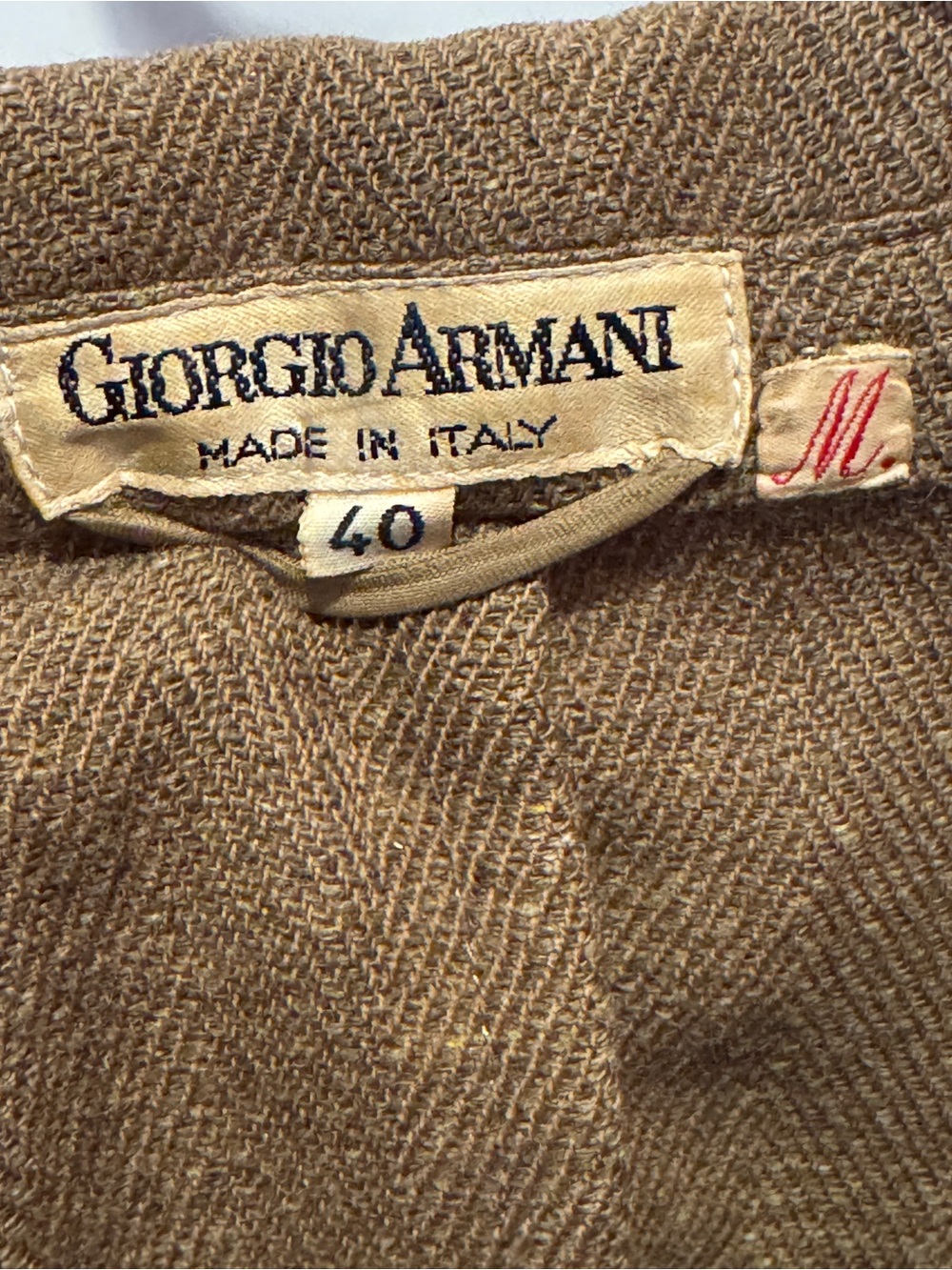 Giorgio Armani Italy Tan Wool Knit Deconstructed Blazer Drapey Size US 4 - Picture 4 of 7